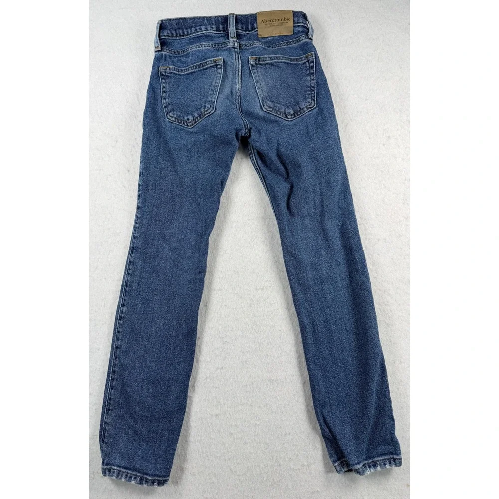Abercrombie Kids Boys Slim Long Jeans Medium Wash Denim Size 7/8 Long